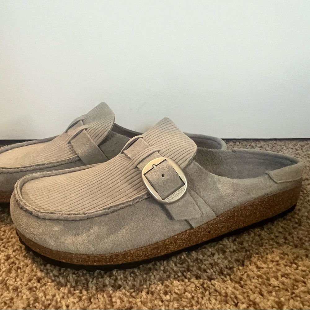 Birkenstock Light Gray Suede Mule